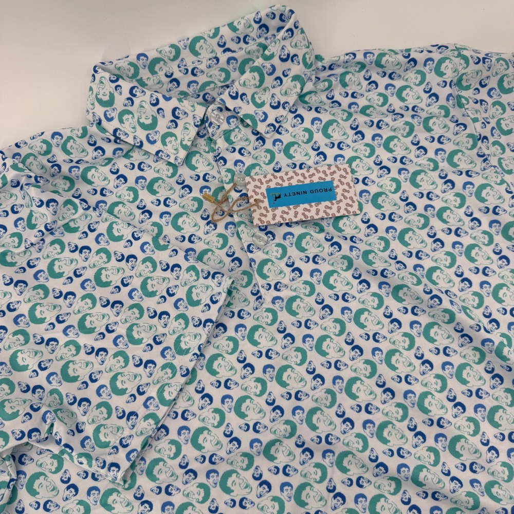 Proud 90 Golf Is Fun All Over Print Mens Polo Shirt Short Sleeve Size‎ S